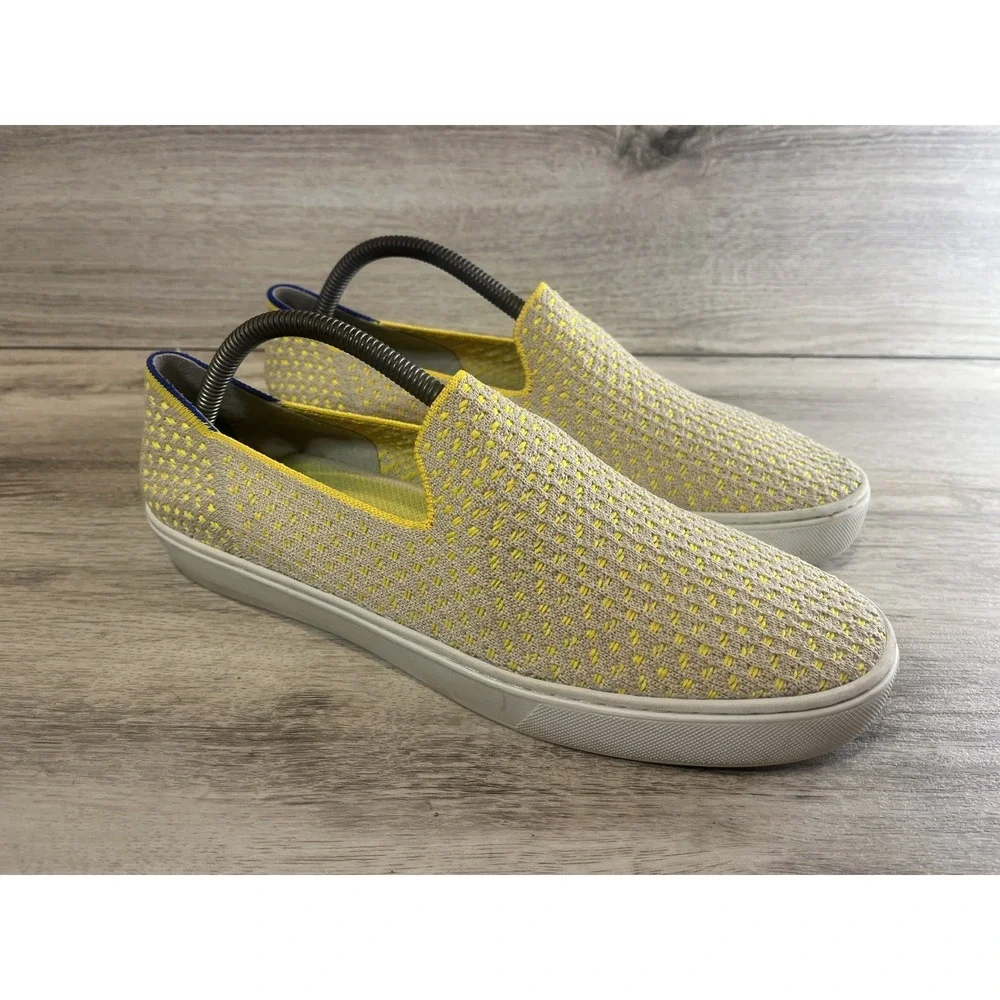 Rothy's Womens‎ Sneakers Shoes Size 10.5 Slip On Yellow Sunshine Honeycomb Flats